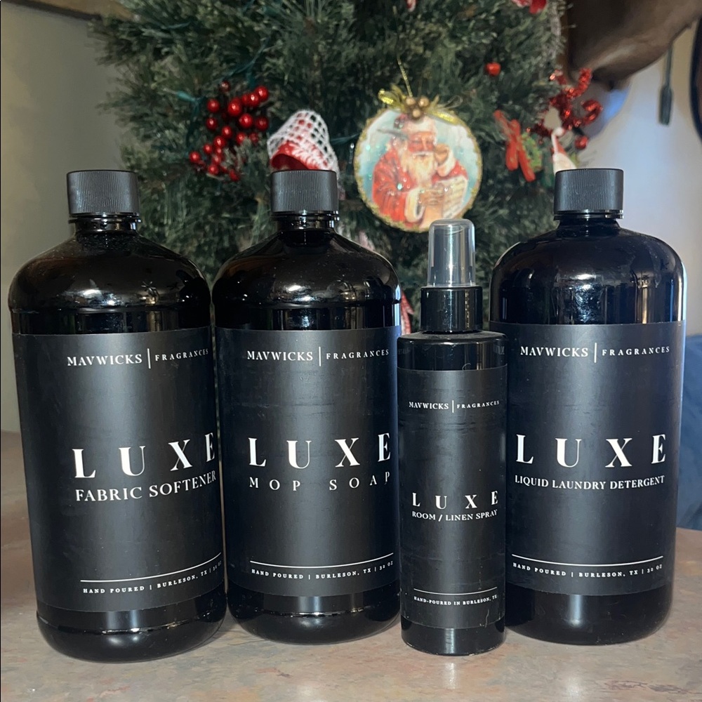 Mawwicks Luxe Fabric Softener, Mop Soap, Detergent Set, and Linen Spray